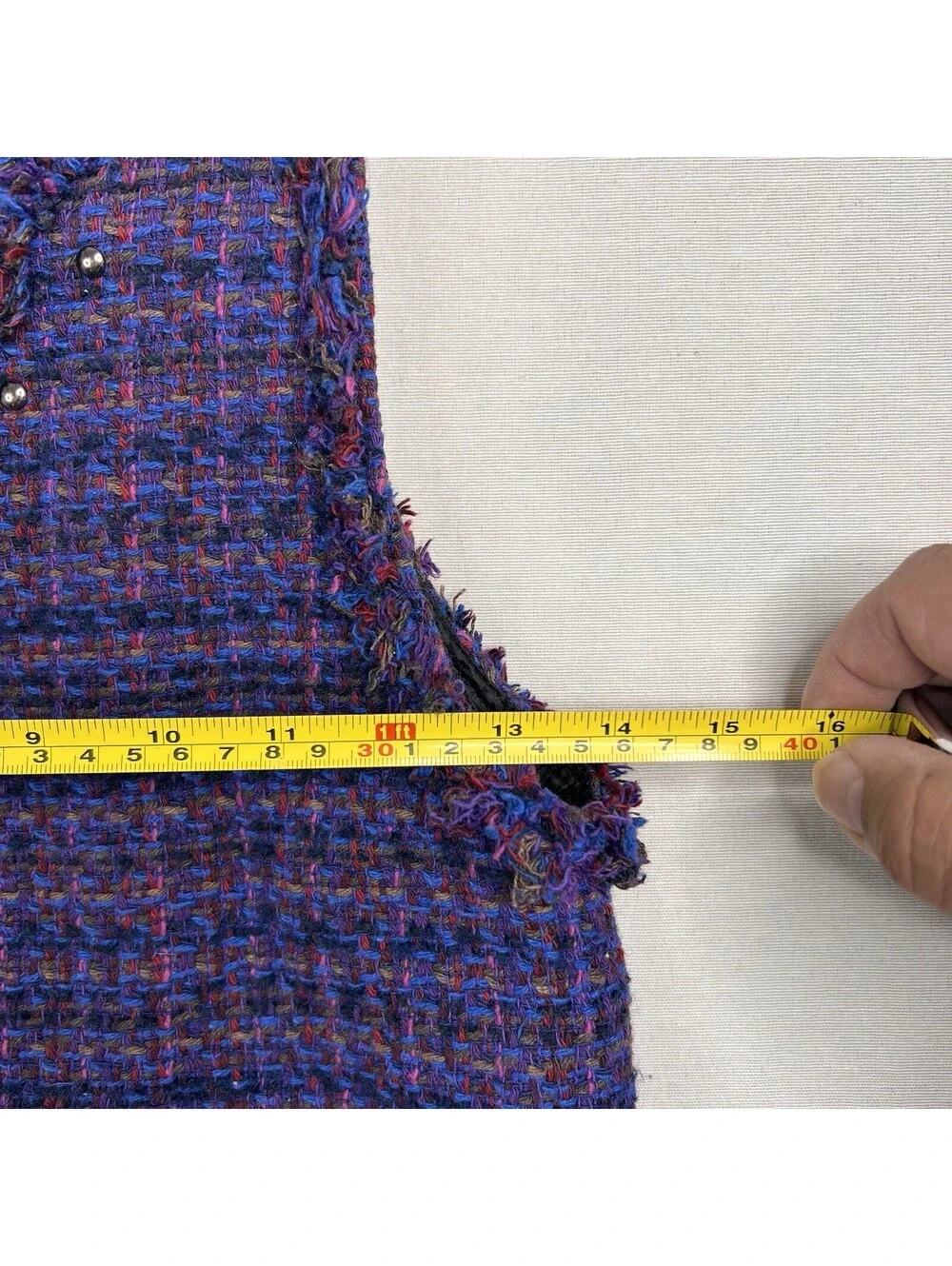 Zara Girl Purple Pink Blue Tweed Jumper Dress Size 10